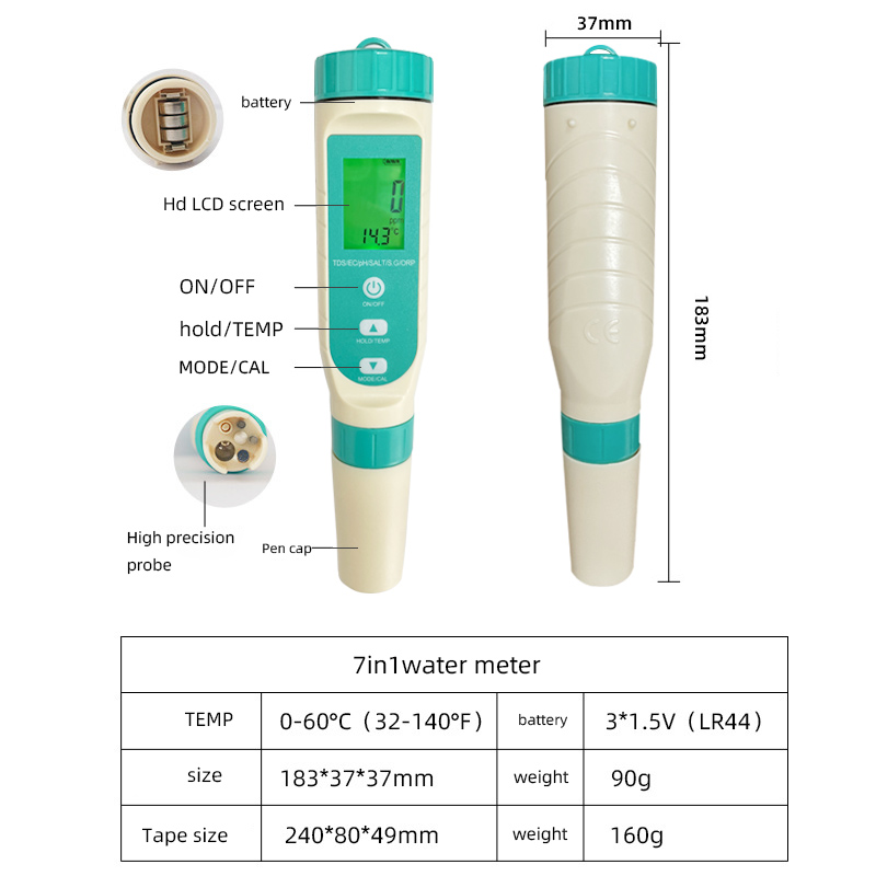 2023 Newest 7 in 1 PH / TDS /  - Ph Meter Digital Water Tester 评论和价格