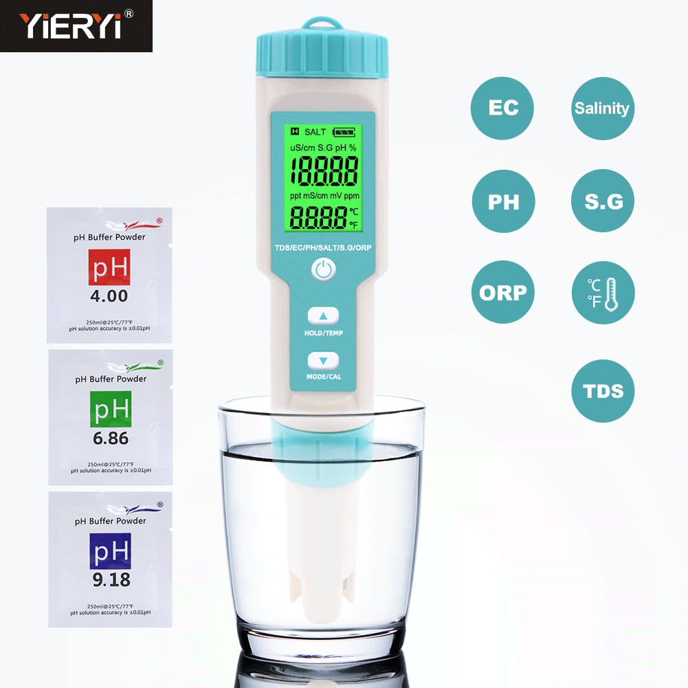 New 7 in 1 PH/TDS/EC/ORP/Salin - Ph Meter Digital Water Tester 评论和价格